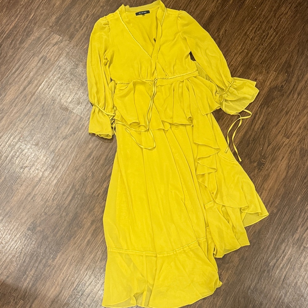 Chartreuse Ruffled Women's Dress